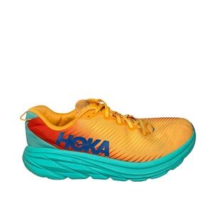 Hoka Men’s rincon 3 Vibrant Orange and Aqua Sneakers size 11.5D